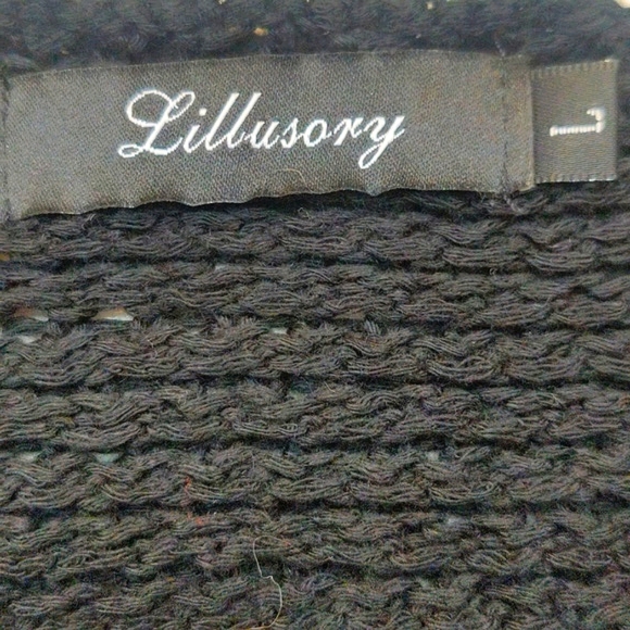 NWOT Black Swim Cover Up Women's Fall Swimsuit Beach Crochet Party Dress - Picture 13 of 15